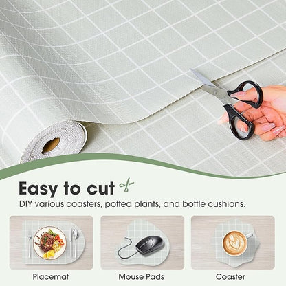 Beautysaid Shelf and Drawer Liner for Kitchen Cabinet, Non Adhesive Non Slip Shelf Paper Waterproof Washable Thickened for Dresser Pantry Shelve Bathroom Protector Liner(Light Green,18 in x 10 FT)