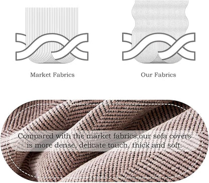 STACYPIK Stylish Cozy Pink Sofa Cover for Dogs Kids Geometric Couch Cover Herringbone Couch Slipcover for Sectional Couch Covers L Shape for 3 Cushion Couch Pet Furniture Throw Cover Washable-71X150IN