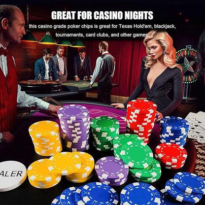 100PCS Red Poker Chips, Casino Poker Chips Set, 11.5 Gram Plastic Poker Chips Clay Blank Game Chips for Poker Card Games Texas Holdem Blackjack Gambling (Red)