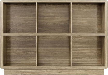 ChooChoo 6 Cube Storage Organizer, Wooden Bookcase with Storage, Cube Storage Bookshelf for Bedroom and Home Office, Rustic Oak