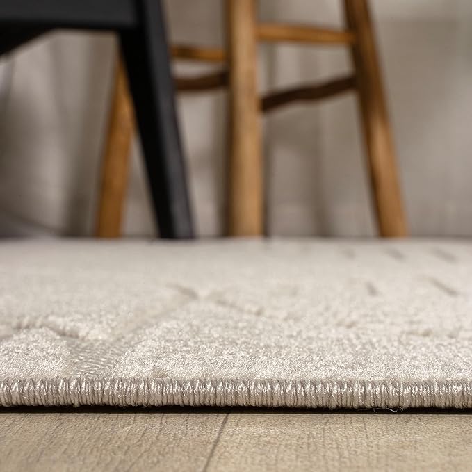 JONATHAN Y Nordby High-Low Arch Striped Ivory/Cream Indoor/Outdoor Area Rug, 12x15, Pet Friendly, Non-Shedding, Stain Resistant, Easy-Cleaning for Backyard, Patio (SCN104B-15)