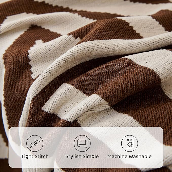 STACYPIK Soft Breathable Boho Chocolate Sofa Cover Stain Resistant Furniture Protector for 3 Cushion Couch Washable Sofa Cover for Dogs Cats Dark Khaki Reversible Sectional Covers for Sofa-91X134IN