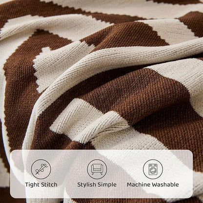 STACYPIK Soft Breathable Boho Chocolate Sofa Cover Stain Resistant Furniture Protector for 3 Cushion Couch Washable Sofa Cover for Dogs Cats Dark Khaki Reversible Sectional Covers for Sofa-91X118IN