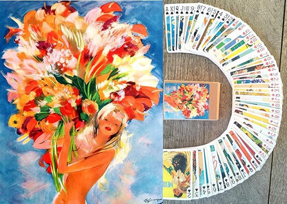 Girls on Travel Posters Playing Cards (Poker Deck 54 Cards All Different) Vintage Retro Travel Posters Avia Railroad