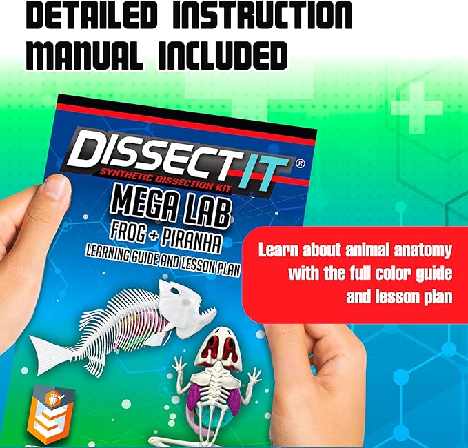 Top Secret Toys Mega Lab Dissect It Kit for Kids, Synthetic Frog and Piranha Dissection Kids Science Kit with Tools, STEM Biology Toys for Ages 6+
