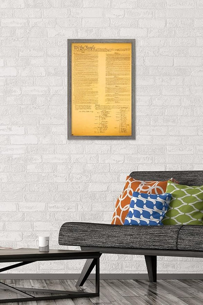 Trends International The Constitution Wall Poster, 14.725" x 22.375", Barnwood Framed Version