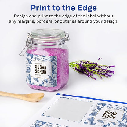 Avery Glossy White Rectangle Labels, Sure Feed Technology, 4.75" x 3.75", 100 Glossy White Labels, Print-to-The-Edge, Permanent Adhesive, Laser/Inkjet Printable