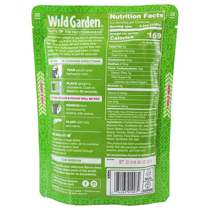 Wild Garden Heat and Serve Pilaf, Dill & Fava, Fully Cooked, Ready to Eat, Microwavable 8.8 oz, 6 pack