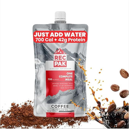 RecPak Performance Ultralight Instant Meals For Your Next Adventure | 700 Cal 42g Protein I Coffee (12-Pack)