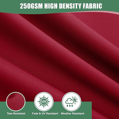 Chaise Lounge Cushions Outdoor Set of 2 - Waterproof and Fade Resistant Sun Lounger Replacement Cushions - Patio Lounger Pads with Removable Cover for Pool, Deck, Lawn, 72 x 21 x 3 Inch, Red