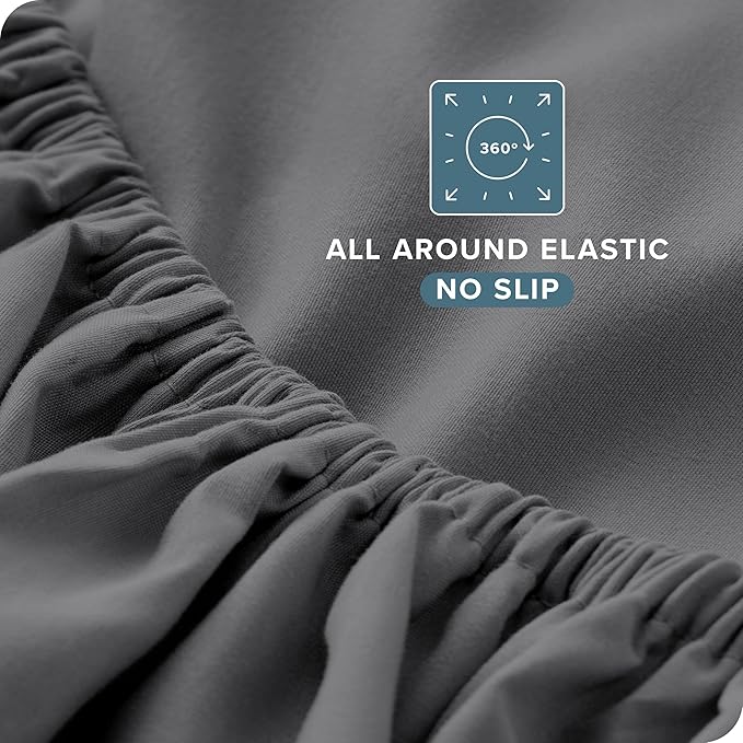 Bare Home Twin XL Sheet Set - College Dorm Size - Luxury 1800 Ultra-Soft Microfiber Twin Extra Long Bed Sheets - Deep Pockets - Easy Fit - Extra Soft - 3 Piece Set - (Twin XL, Grey)