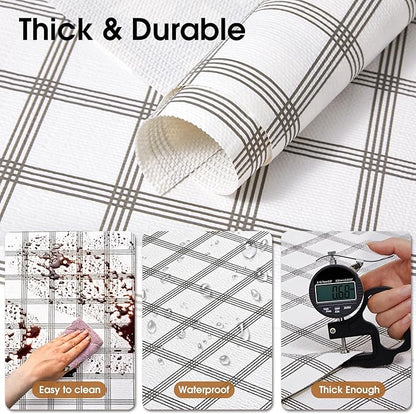Beautysaid Shelf and Drawer Liner for Kitchen Cabinet, Non Adhesive Non Slip Shelf Paper Waterproof Washable Thickened for Dresser Pantry Shelve Bathroom Protector Liner(Plaid,18 in x 20 FT)