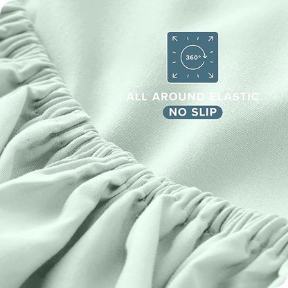 Bare Home King Sheet Set - Luxury 1800 Ultra-Soft Microfiber King Bed Sheets - Double Brushed - Deep Pockets - Easy Fit - 4 Piece Set - Bedding Sheets & Pillowcases (King, Spring Mint)