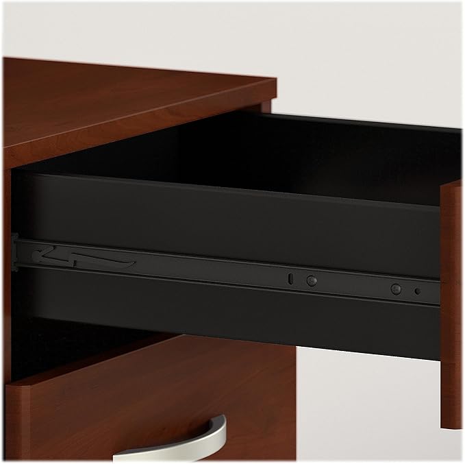 Bush Business Furniture 3 Drawer Mobile File Cabinet - Assembled, Rolling Document Storage for Home or Professional Office, Studio C Collection, Hansen Cherry