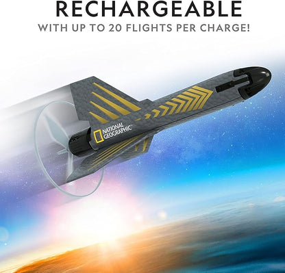 National Geographic Rocket Launcher - Motorized Air Rocket Toy with Patented Design, Launch up to 200 Feet, Outdoor Toys & Model Rockets, Gifts for Kids Ages 8-12, Space Toys