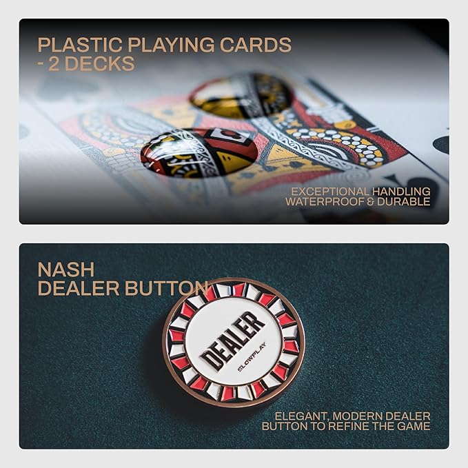 SLOWPLAY Nash Ceramic Poker Chips Set for Texas Hold'em, 300 PCS [Blank Chips], 39mm & 10g Each | Features a High-end Chip case with Extra Durable German Polycarbonate Shell