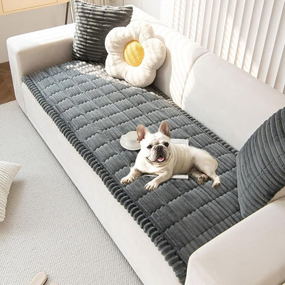 OTOB Couch Cover for Dogs Washable, Non Slip Funny Pet Couch Covers Sofa Slipcovers Cushion Mat, Plush Soft Cozy Pet Friendly Furniture Protector, All Seasons (Dark Gray, 23.6" x 47.2")