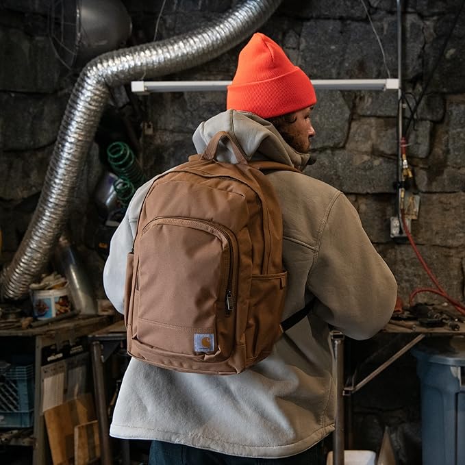 Carhartt 25L Classic Laptop Backpack, Durable Water-Resistant Pack W/ 15" Laptop Sleeve and Multiple Organizational Compartments, PFAS Free, Port