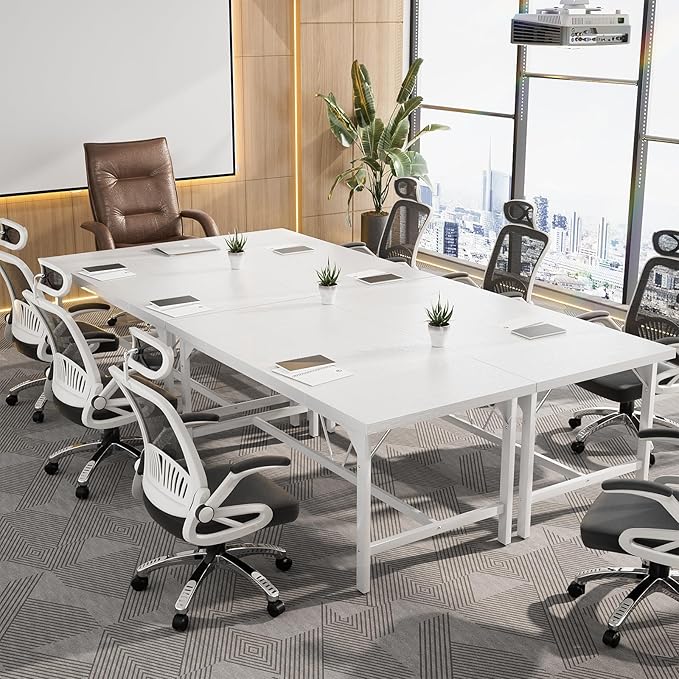 Unikito 63 Inch Computer Desk, Sturdy Large Office Desk, Premium 2 Person Long Desks, Super Thick Study Writing Gaming Table, Modern Computer Table for Home Office Workstation, Easy to Assemble, White