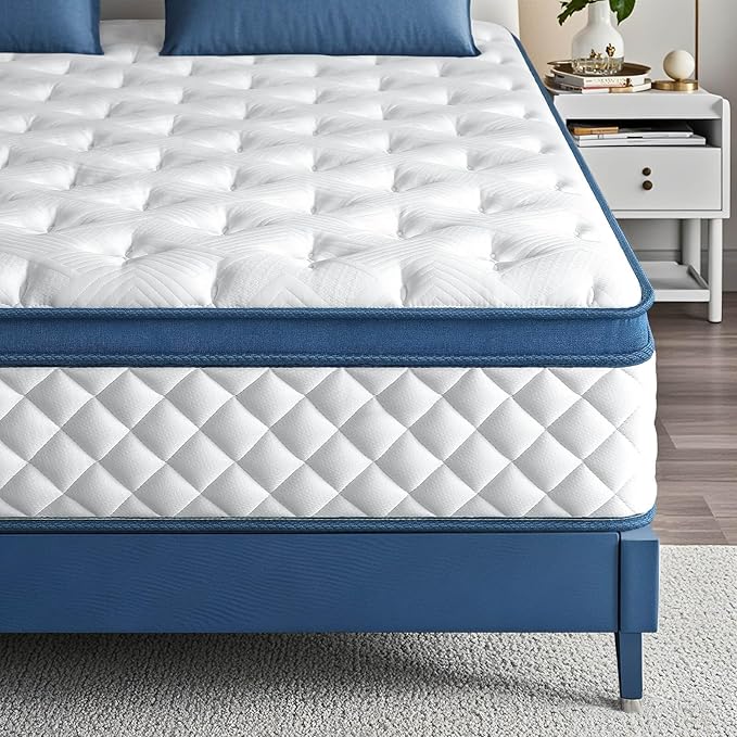14 Inch Queen Mattress Medium Firm Hybrid Queen Size Bed Mattresses, Memory Foam Mattress in a Box for Pressure Relief, Individual Pocket Spring-Motion Isolation with Edge Support, CertiPUR-US