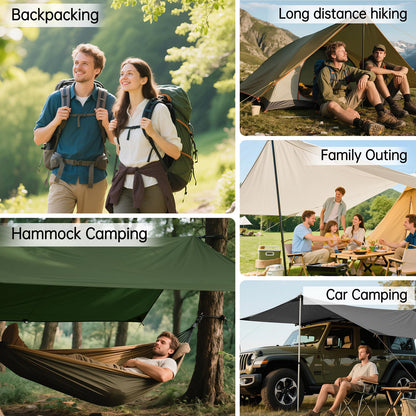 FREE SOLDIER Camping Tarp - 10 x 10.5ft, Waterproof, Beige