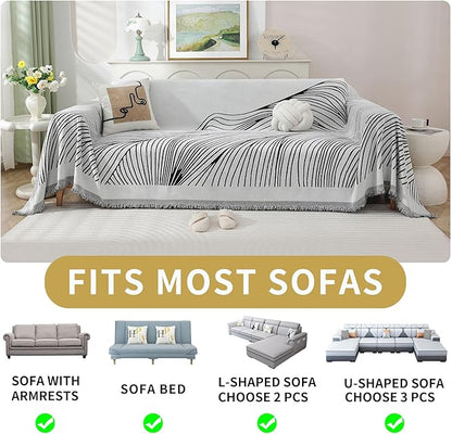 Non Slip Sofa Covers Couch Covers for 3 Cushion Couch Sofa Pet Friendly Washable Couch Covers for Sofa, Soft Thick Sectional Couch Covers L Shape Furniture Protector for Kids, Dogs 91" X134"