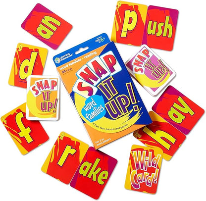 Learning Resources Snap It Up Phonics - Reading Card Game, Sight Words Flash Cards, Phonics Family Board, ABC Classroom Must Haves, Toddler Activities, Homeschool Supplies, Montessori