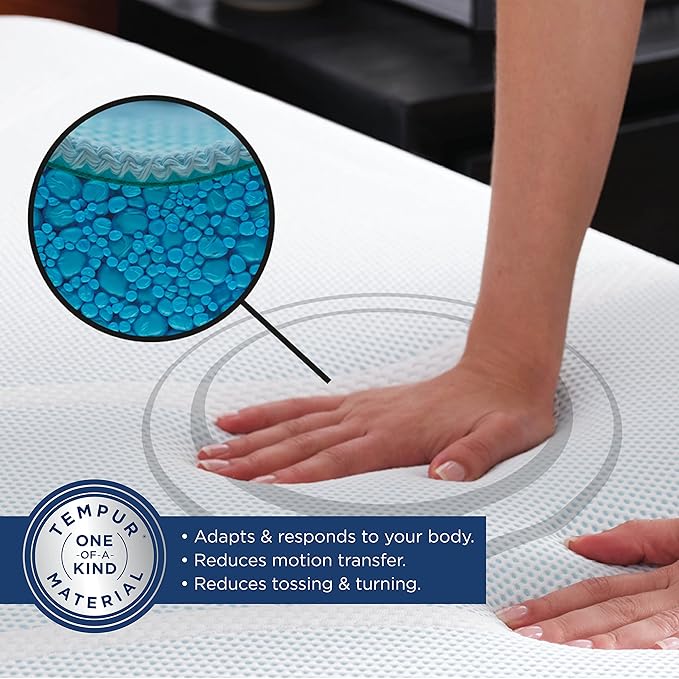Tempur-Pedic TEMPUR-Adapt + Cooling 3-Inch California King Mattress Topper Medium Luxury Premium Foam, Washable Cover, Medium Cooling Topper,White