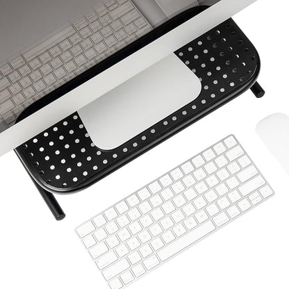 Mind Reader Monitor Stand, Ventilated Laptop Riser, Desktop Organizer, Metal, 14.5" L x 11.25" W x 4.25" H, Black (Pack of 8)