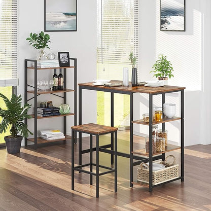 VASAGLE Bar Table with Sturdy Metal Frame, Easy Assembly, Industrial Design, 23.6 x 42.9 x 39.4 inches, Rustic Brown