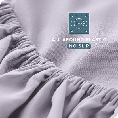 Bare Home Full Sheet Set - 1800 Ultra-Soft Microfiber Full Bed Sheets - Double Brushed - Deep Pockets - Easy Fit - 4 Piece Set - Bed Sheets (Full, Light Lavender)