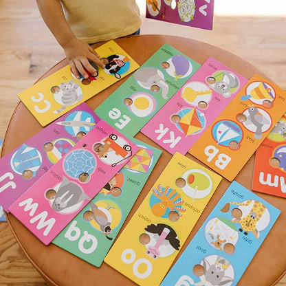 Melissa & Doug Poke-a-Dot! Alphabet Jumbo Learning Cards, 13 Double Sided Interactive ABC Flash Cards, Educational Activities for Toddlers and Preschoolers, Ages 1+
