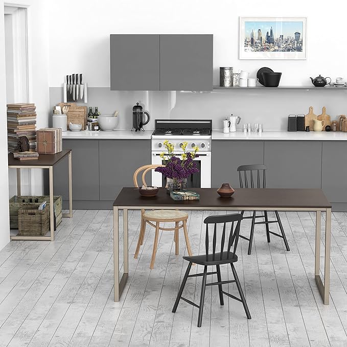 SHW Mission 55-Inch Home Office Computer Desk, Espresso