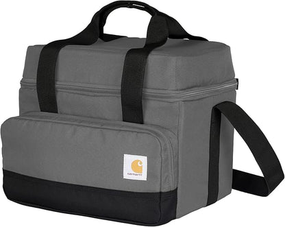 Carhartt Insulated Two Compartment Cooler, Durable Water Repellent Material W/Front Zippered Pocket for Camping, Beach & Travel