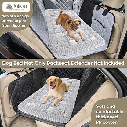 Dog Car Bed Mat, Non-Slip Backseat Extender Pet Blanket, Plaid Dog Bed for Trucks, Sedans & Large SUVs, Chew-Resistant Travel Pad for Dogs, Easy Clean & Scratch-Proof & Comfort竊?6"x28.7" Light Gray