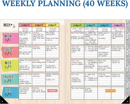 Carson Dellosa Creatively Inspired Planner 2025-2026, Undated 8" x 11" Lesson Plan Book With Stickers, Class Schedule, Weekly Calendar, Homeschool and Classroom Must Haves, Boho School Supplies