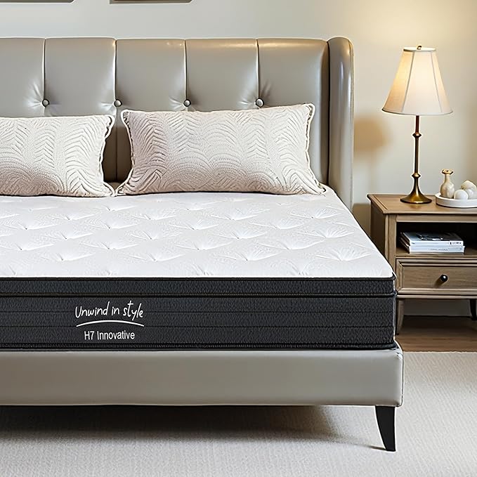 Queen Size Mattress, 12 Inch 5-Zone Pocket Spring Hybrid Mattress with Gel Memory Foam for Pressure Relief & Peaceful Sleep, Medium Firm, Mattress in a Box
