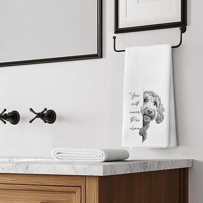 Funny Goldendoodle Dog Hand Towels, You Will Never Pee Alone Funny Bathroom Hand Towels, Goldendoodle Gifts, Dog Bathroom Decor, 16x24 Inches