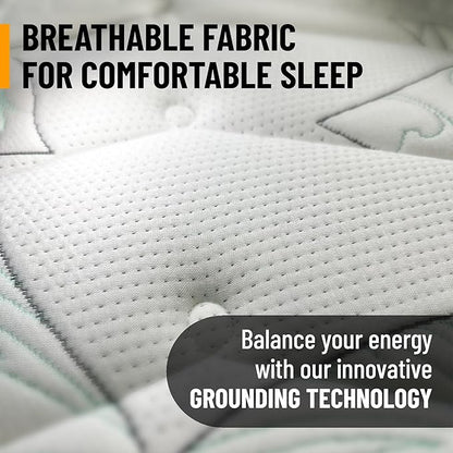 Ottomanson Twin 12" Hybrid Mattress - Meditation Antistatic Quilted Cover - Made in USA - Firm Support - Individually Pocketed Coils & CertiPUR-US Foam - Fiberglass-Free - Bed in a Box