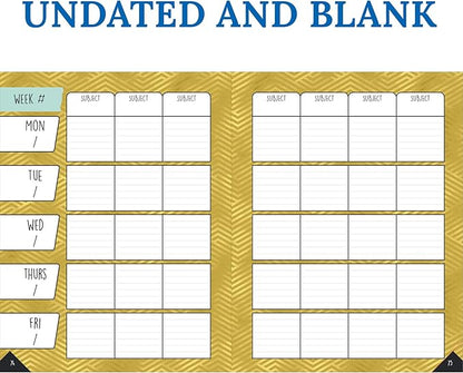 Carson Dellosa Aim High Teacher Planner 2025-2026, Undated 8" x 11" Lesson Plan Book With Stickers, Class Schedule and Weekly Calendar School Supplies, Classroom Must Haves and Homeschool Essentials
