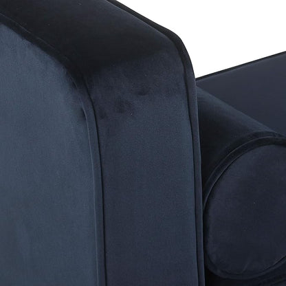 Homepop Home Decor | Upholstered Modern Storage Ottoman Bench with Pillows | Ottoman Bench with Storage for Living Room & Bedroom | Decorative Home Furniture (Dark Navy) Large