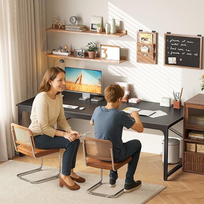 PRAISUN 70.8 X 29.5 Inch Computer Desk with Deeper Desktop, Gaming Office Writing Work Desk for Home Office, Study, Bedroom, Work from Home, Metal Frame, Black