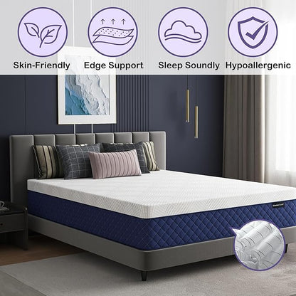Full Mattresses, 14 Inch Hybrid Full Mattress in a Box, Memory Foam and Individual Pocket Spring Breathable Comfort for Sleep Supportive and Pressure Relief, CertiPUR-US, 54"*75"*14"