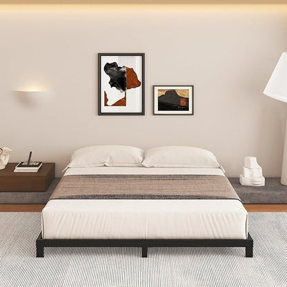 5 Inch Low Bed Frame Full, Heavy Duty Full Size Bed Frame Low Profile, No Box Spring Needed, Easy Assembly, Noise Free, Black