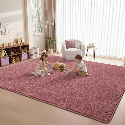 DweIke Rugs for Bedroom Living Room, 4x6 ft Red Area Rug, Washable Memory Foam Indoor Carpet, Modern Non-Slip Ultra Soft Carpets for Kids Boys Girls Adults Nursery Dorm Home Decor