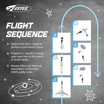 Estes 7315 Blue Origin New Shepard Builder Kit, Intermediate Flying-Rocket Model Kit for Ages 10+, Includes Model Parts and Parachute