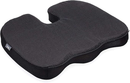 DMI Memory Foam Seat Support Cushion | Coccyx, Sciatica, & Tailbone Pain Relief | Multi-Use Ergonomic Seat Cushion for Office Chair for Driving & Home | Breathable