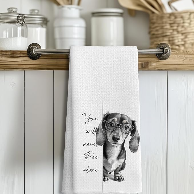 Dachshund Gifts Kitchen Towels ，Dachshund Gifts for Women Men Decor Accessories Hand Towels for Bathroom，Funny Dog Bathroom Hand Towels，16x24 Inch