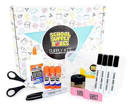 School Supply Boxes | Artistic Bundle (1 Box) | Back to School Essentials Kit for Students & Teachers | Includes Dry Erase Pocket Folders, Coloring Products, & Glue Products