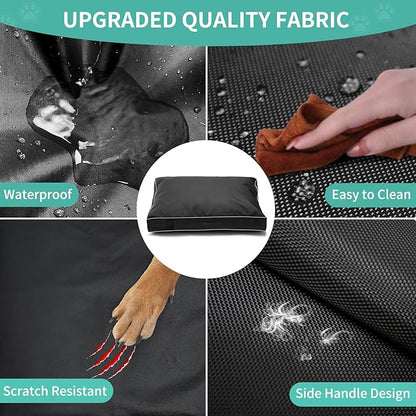 COSHNIBI Dog Bed Covers Replacement Washable,Waterproof Dog Bed Cover with Zip and Carry Handle for Dog/Cat 41''Lx29''Wx4''H-Black